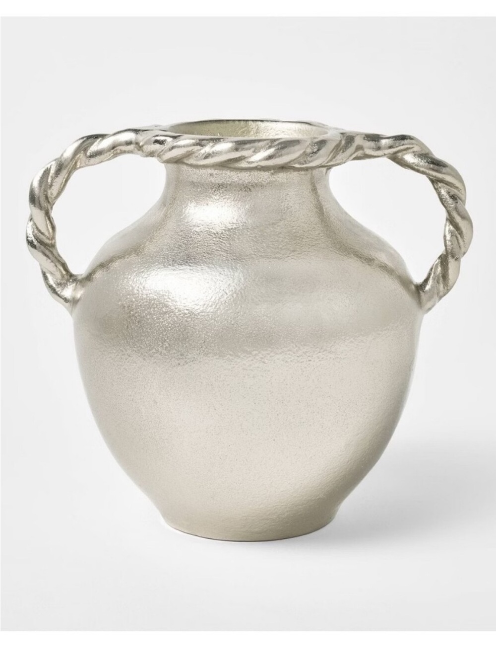 Studio McGee Metallic Silver Double-Handle Accent Vase